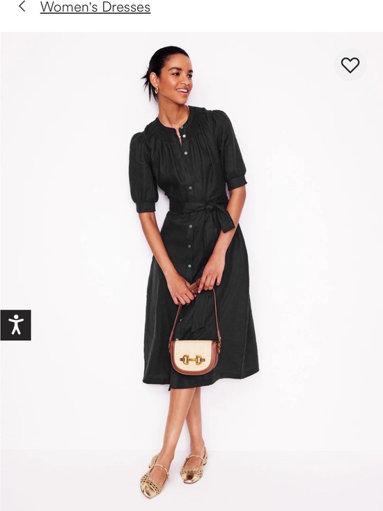 Boden Dresses & Skirts - Boden Black Button-Front Midi Shirt Dress